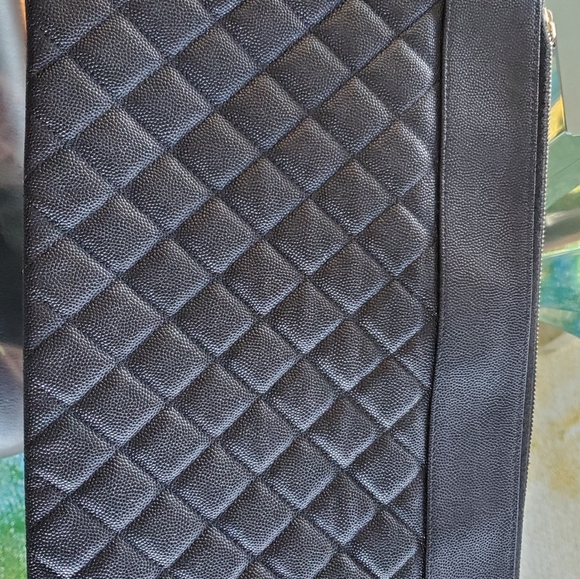 CHANEL Black Caviar Clutch Case Very Good - Picture 4 of 8